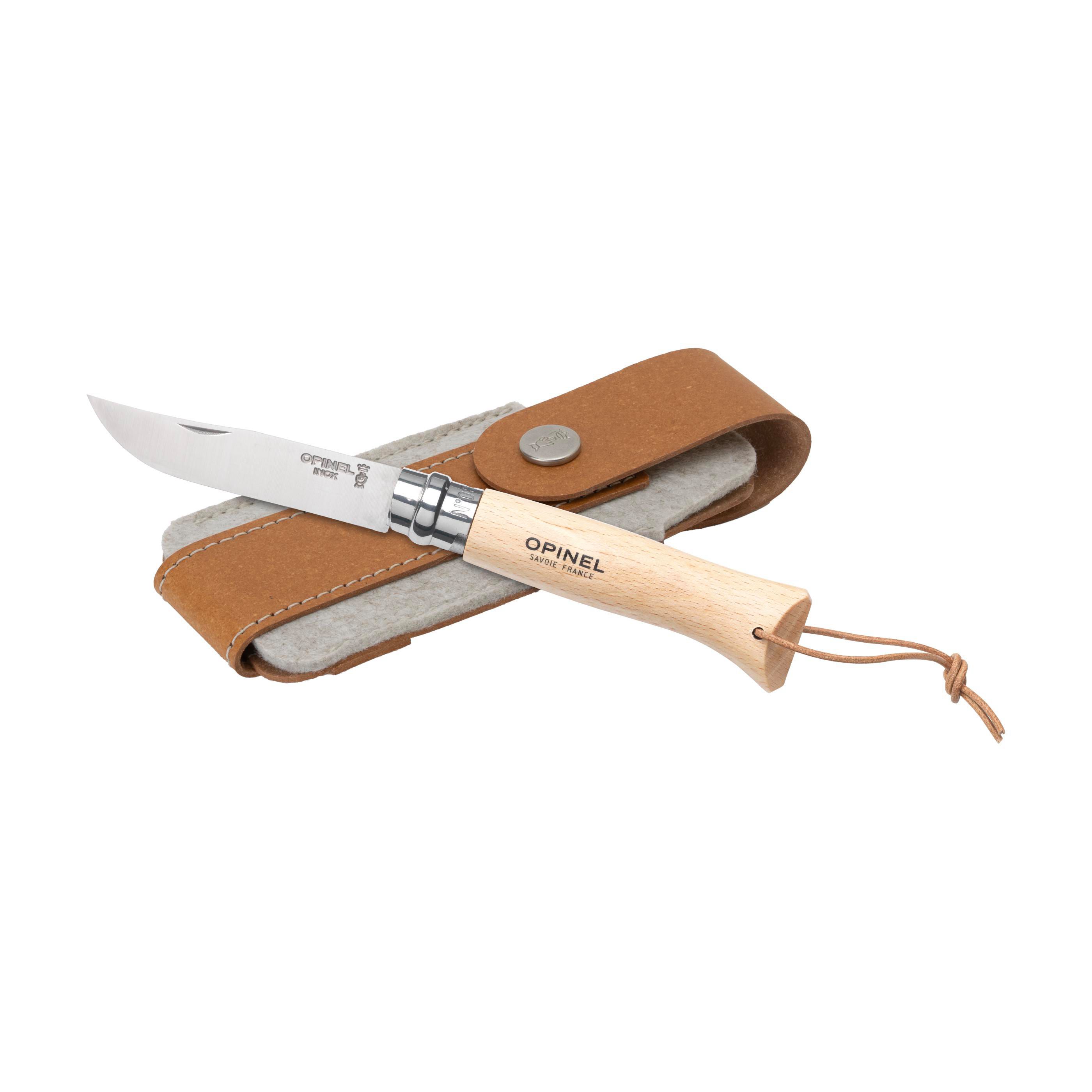 Coltellino tascabile Opinel Inox No 08 Natural | Con custodia da cintura