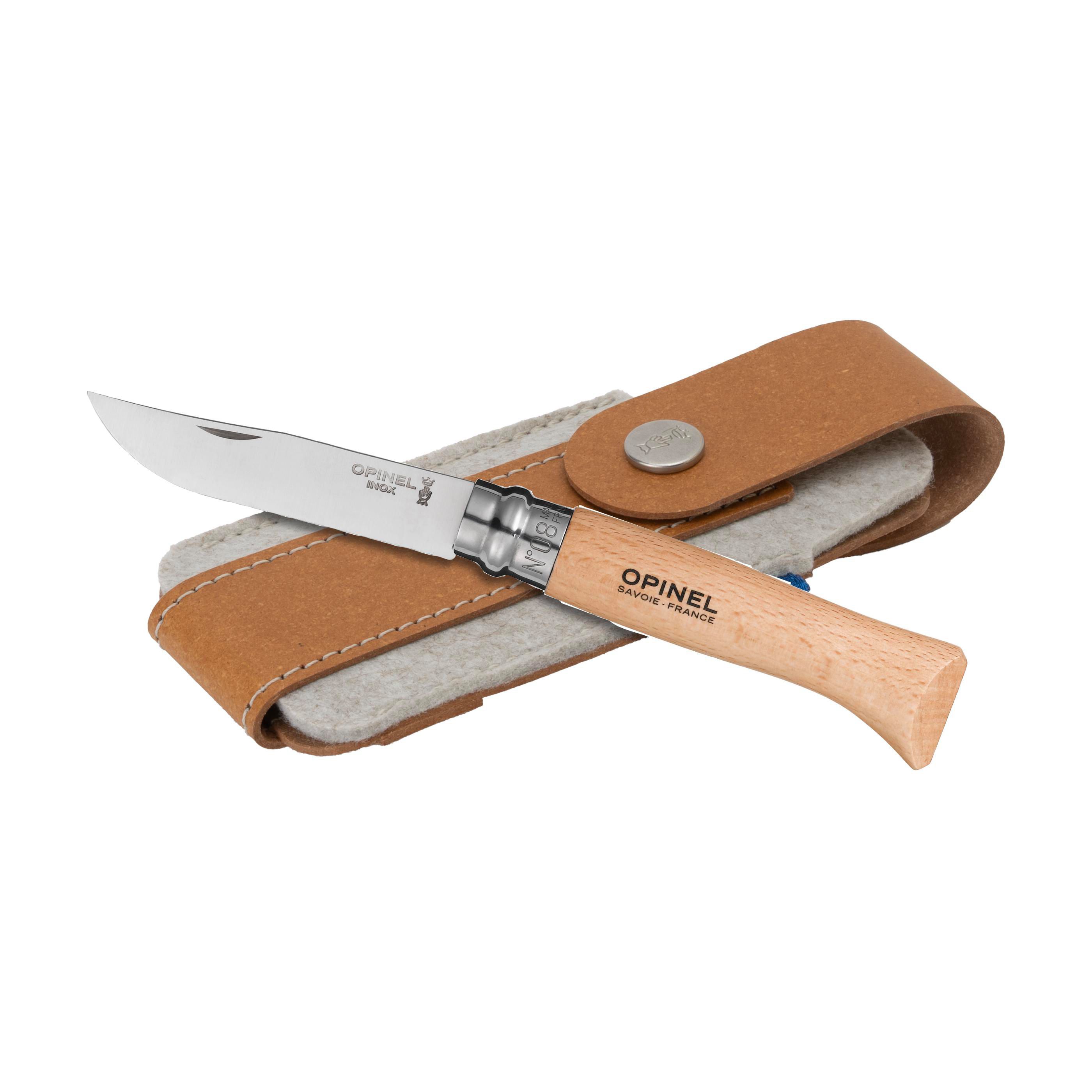 Coltellino tascabile Opinel Inox No 08 | Con custodia da cintura
